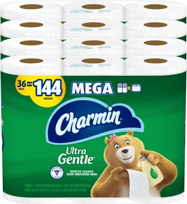 Charmin Ultra Gentle Toilet Paper, 36 Mega Rolls = 144 Regular Rolls